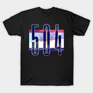 504 Blues with NOLA Flag 1 T-Shirt